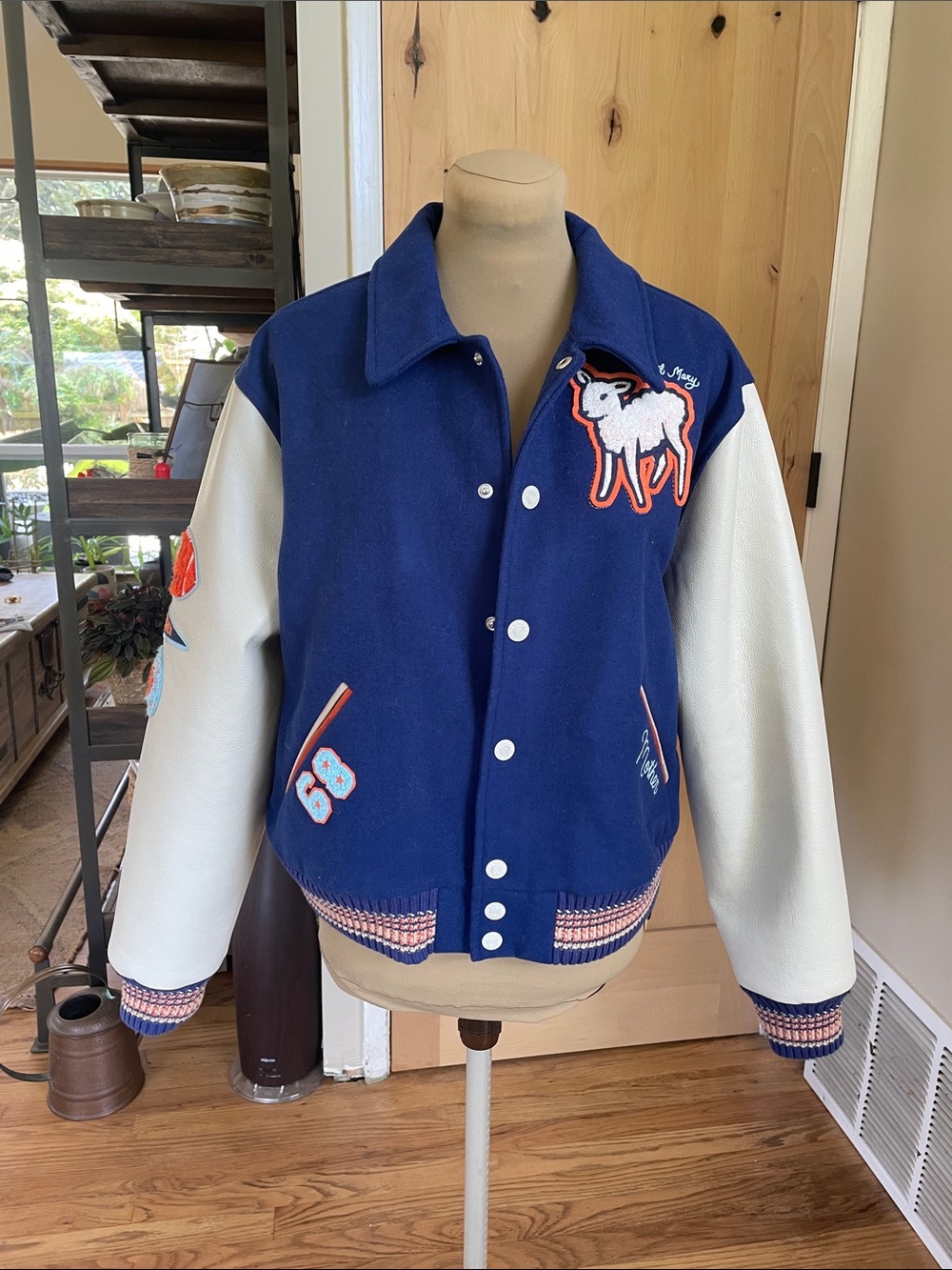 MOTHER The Team Spirit Wool Blend Varsity Jacket